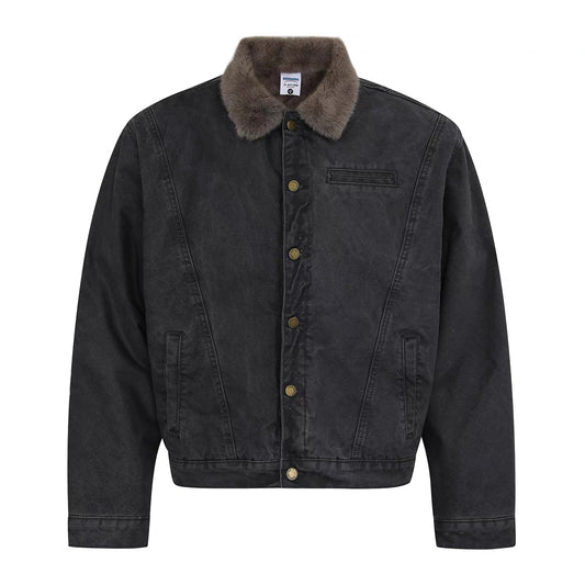 Jaqueta Oversized com Gola de Pelo Premium