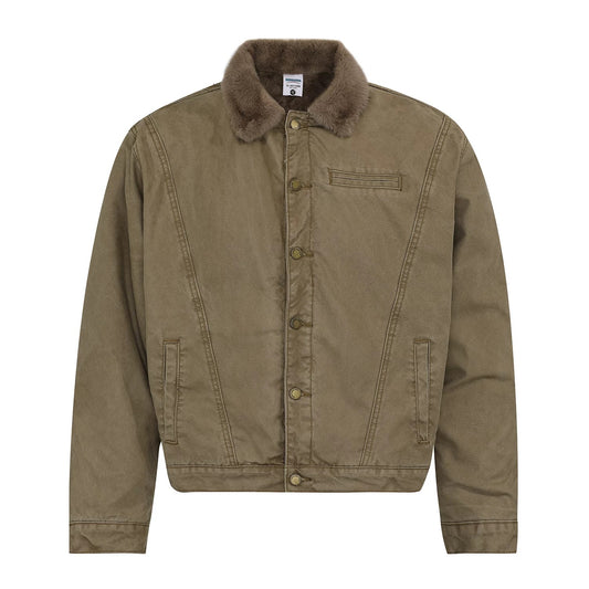 Jaqueta Oversized com Gola de Pelo Premium